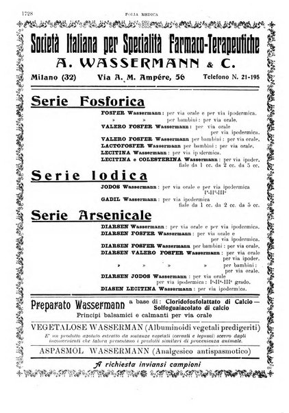 Folia medica periodico trimensile di patologia e clinica medica