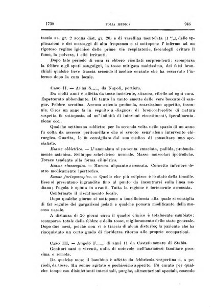 Folia medica periodico trimensile di patologia e clinica medica