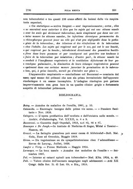 Folia medica periodico trimensile di patologia e clinica medica