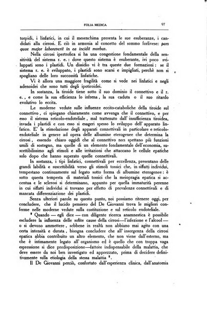 Folia medica periodico trimensile di patologia e clinica medica