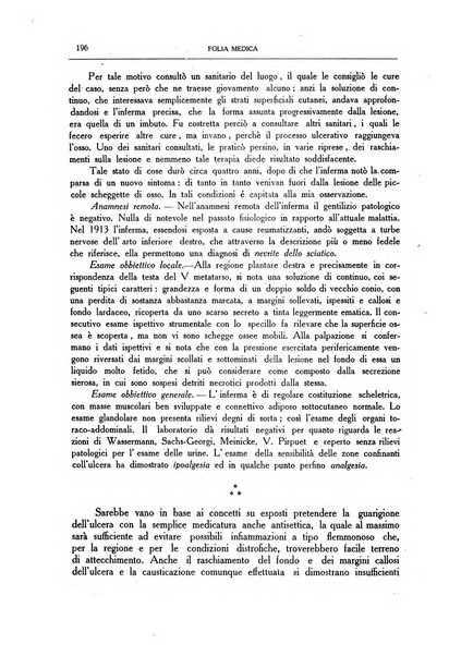 Folia medica periodico trimensile di patologia e clinica medica