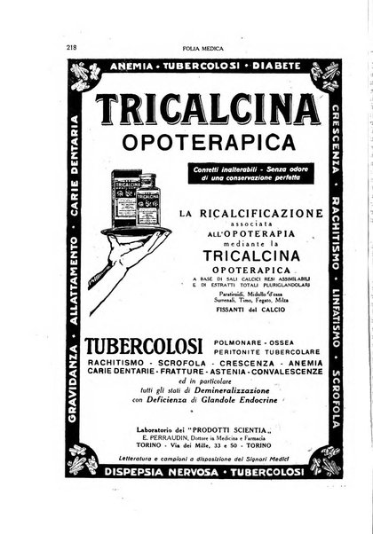 Folia medica periodico trimensile di patologia e clinica medica