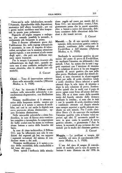 Folia medica periodico trimensile di patologia e clinica medica