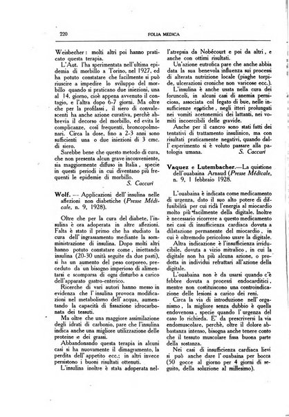 Folia medica periodico trimensile di patologia e clinica medica