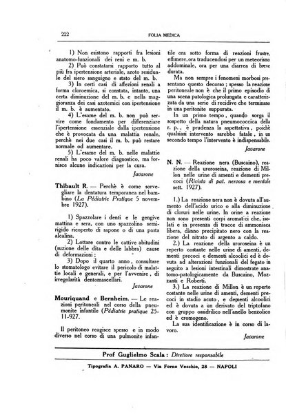 Folia medica periodico trimensile di patologia e clinica medica