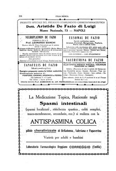 Folia medica periodico trimensile di patologia e clinica medica