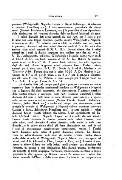 Folia medica periodico trimensile di patologia e clinica medica