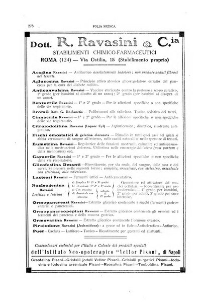 Folia medica periodico trimensile di patologia e clinica medica