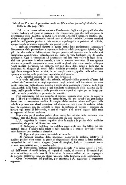 Folia medica periodico trimensile di patologia e clinica medica