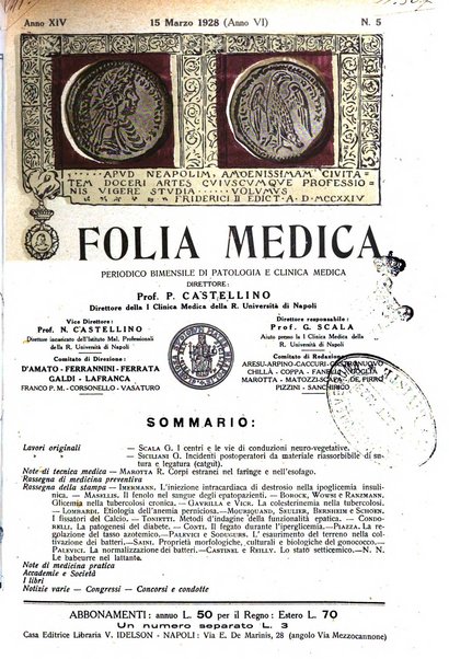 Folia medica periodico trimensile di patologia e clinica medica