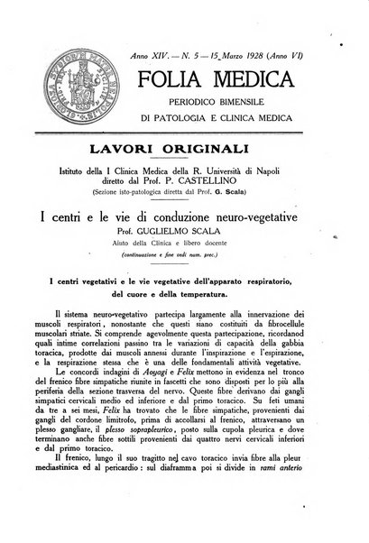 Folia medica periodico trimensile di patologia e clinica medica