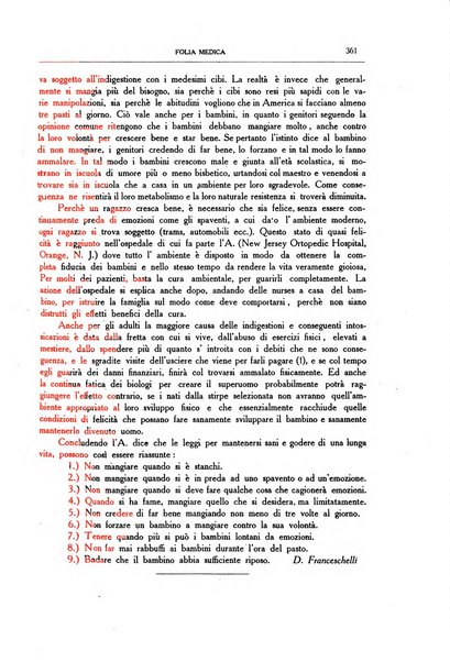 Folia medica periodico trimensile di patologia e clinica medica