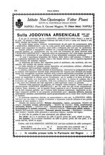 Folia medica periodico trimensile di patologia e clinica medica