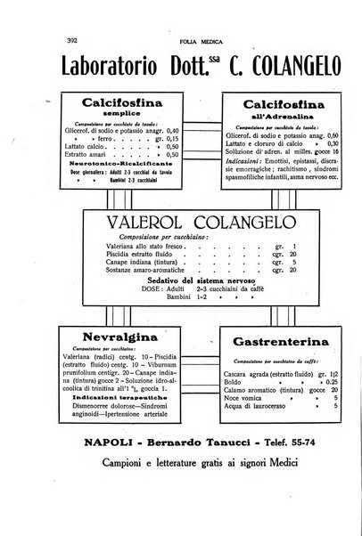 Folia medica periodico trimensile di patologia e clinica medica