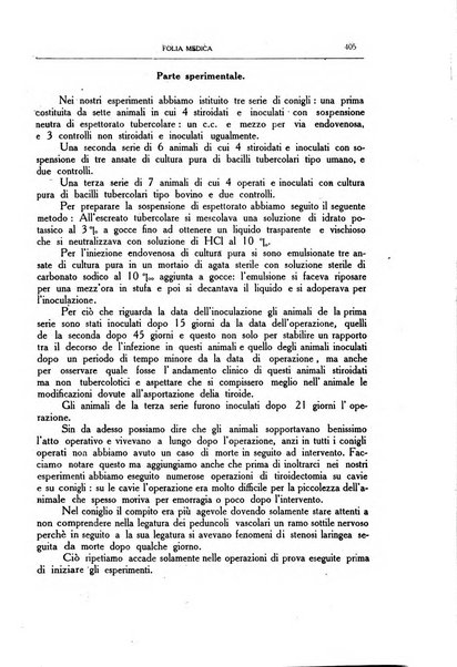 Folia medica periodico trimensile di patologia e clinica medica