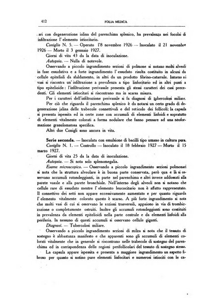 Folia medica periodico trimensile di patologia e clinica medica