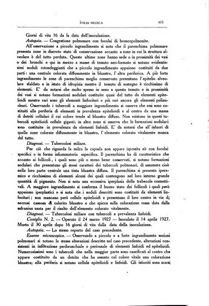 Folia medica periodico trimensile di patologia e clinica medica