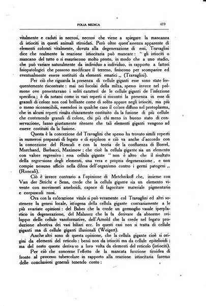 Folia medica periodico trimensile di patologia e clinica medica