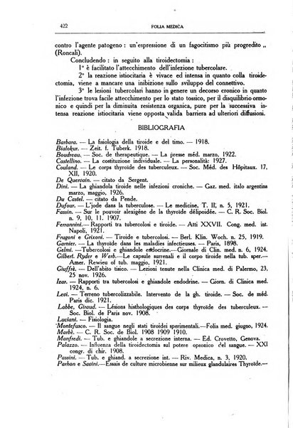 Folia medica periodico trimensile di patologia e clinica medica