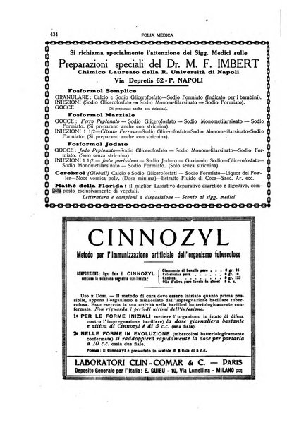 Folia medica periodico trimensile di patologia e clinica medica