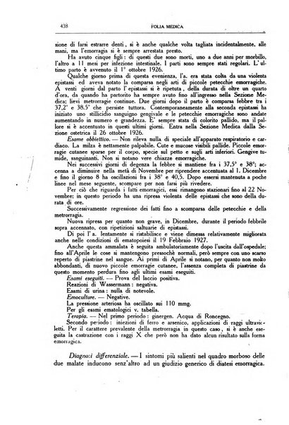 Folia medica periodico trimensile di patologia e clinica medica