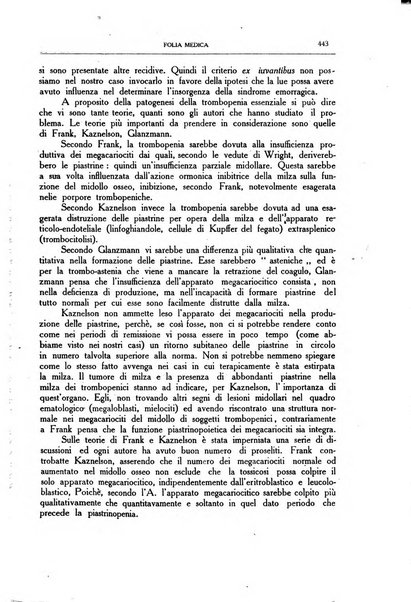 Folia medica periodico trimensile di patologia e clinica medica