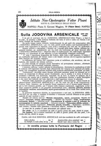 Folia medica periodico trimensile di patologia e clinica medica