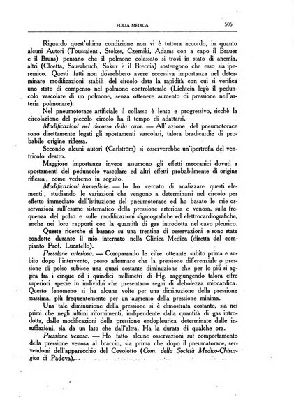 Folia medica periodico trimensile di patologia e clinica medica