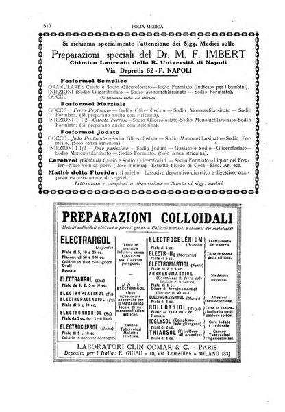 Folia medica periodico trimensile di patologia e clinica medica