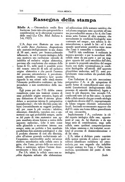 Folia medica periodico trimensile di patologia e clinica medica