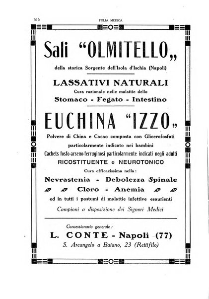 Folia medica periodico trimensile di patologia e clinica medica