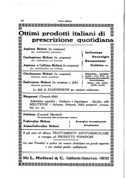 Folia medica periodico trimensile di patologia e clinica medica