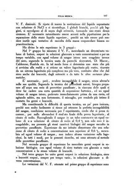 Folia medica periodico trimensile di patologia e clinica medica