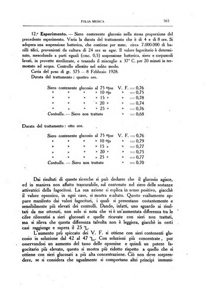 Folia medica periodico trimensile di patologia e clinica medica