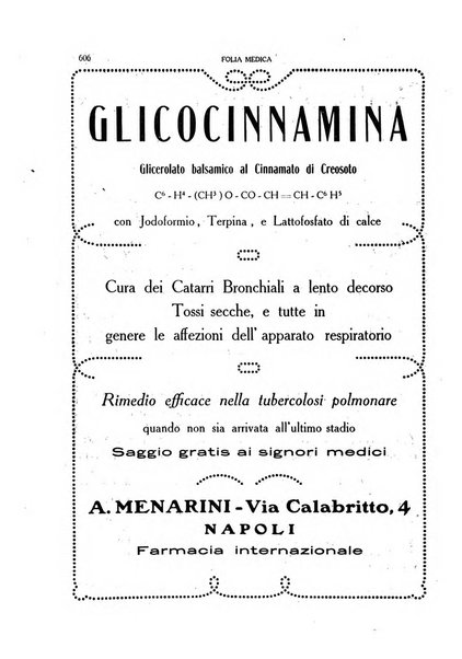 Folia medica periodico trimensile di patologia e clinica medica