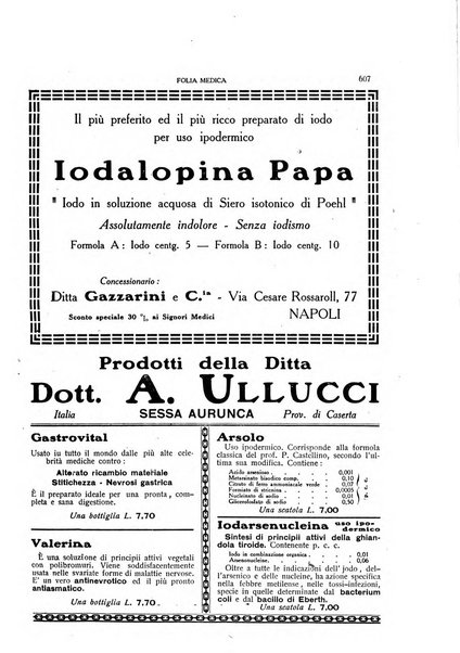 Folia medica periodico trimensile di patologia e clinica medica