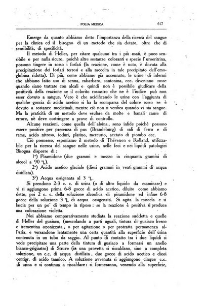 Folia medica periodico trimensile di patologia e clinica medica