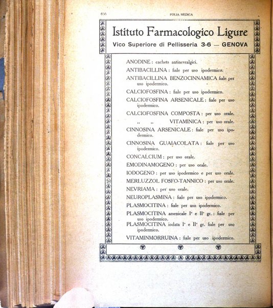 Folia medica periodico trimensile di patologia e clinica medica