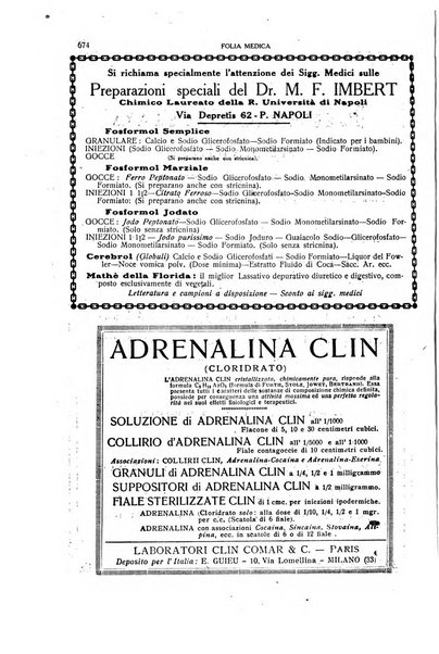 Folia medica periodico trimensile di patologia e clinica medica