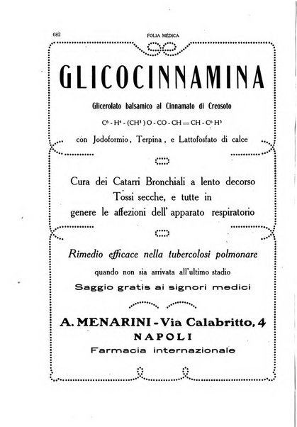 Folia medica periodico trimensile di patologia e clinica medica