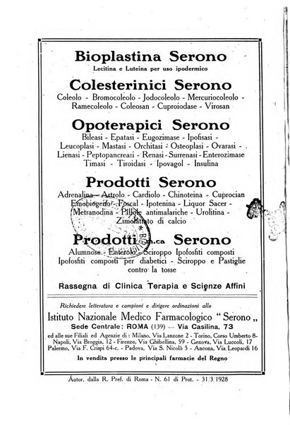 Folia medica periodico trimensile di patologia e clinica medica