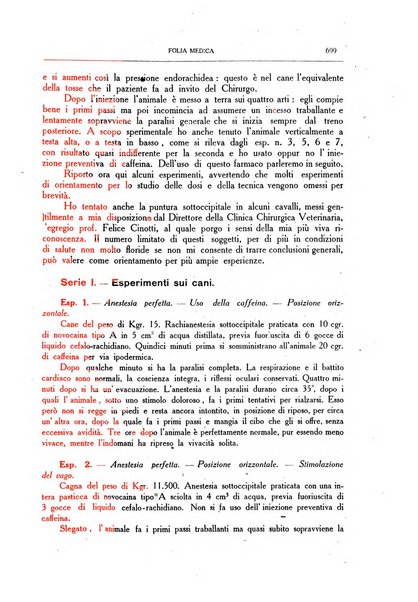 Folia medica periodico trimensile di patologia e clinica medica