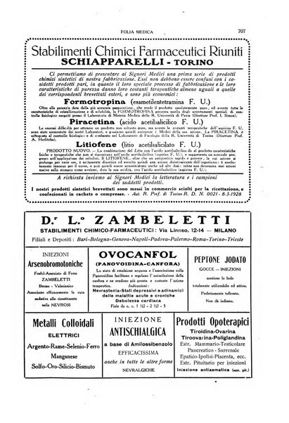 Folia medica periodico trimensile di patologia e clinica medica