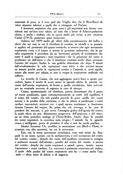 Folia medica periodico trimensile di patologia e clinica medica