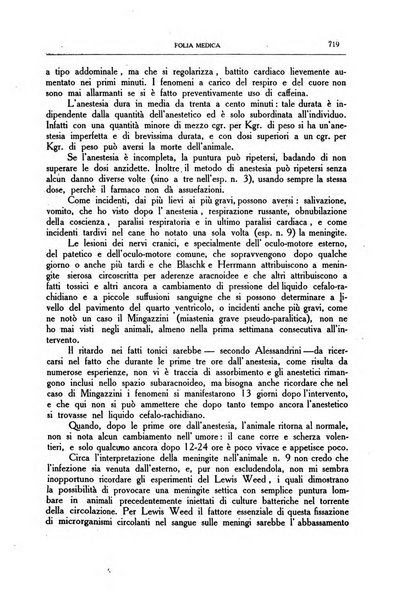 Folia medica periodico trimensile di patologia e clinica medica