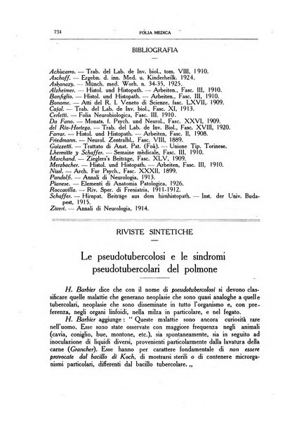 Folia medica periodico trimensile di patologia e clinica medica