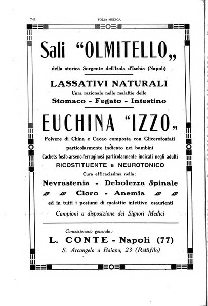 Folia medica periodico trimensile di patologia e clinica medica