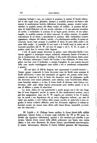 Folia medica periodico trimensile di patologia e clinica medica