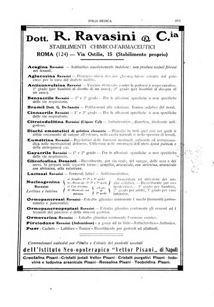 Folia medica periodico trimensile di patologia e clinica medica