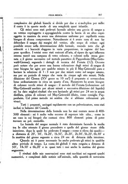 Folia medica periodico trimensile di patologia e clinica medica